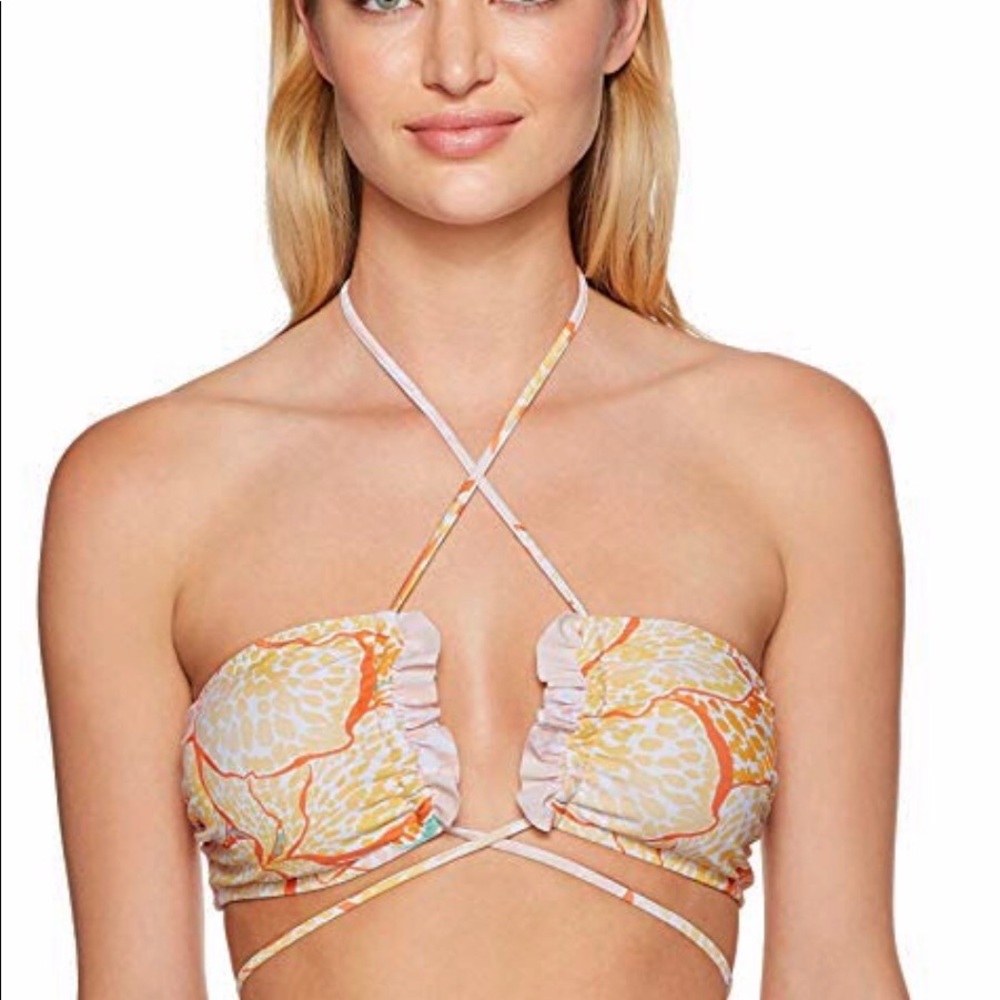 MINKPINK Animal Orchid Halter Bikini Top NWT, S
